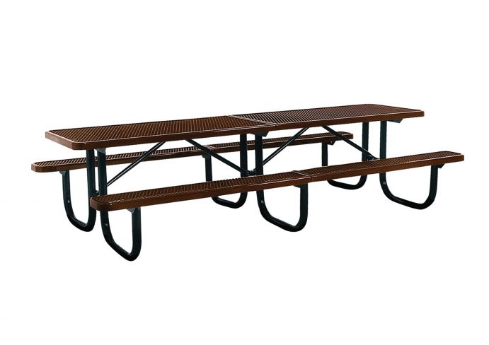 UltraSite 10’ Extra Heavy-Duty Shelter Table, 3 Legs / 2 Seats