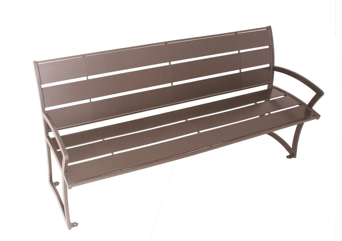 UltraSite 8' Madison Bench with Back, Powder Coated Steel