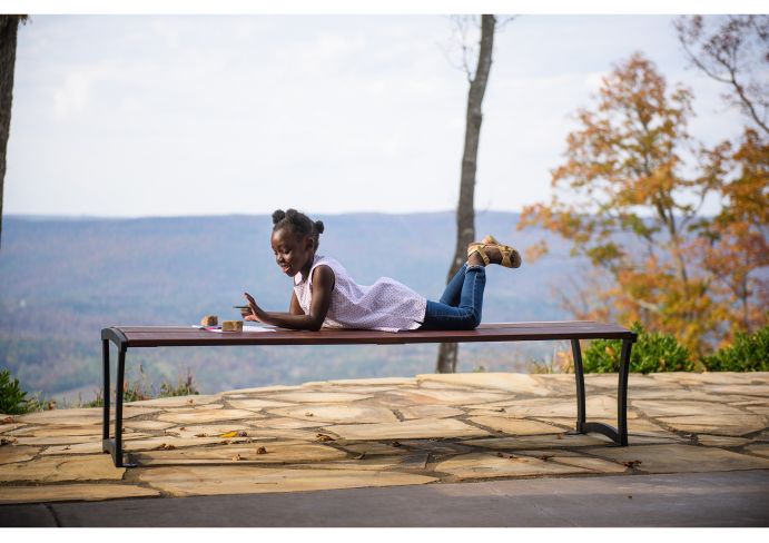 UltraSite 6' Madison Bench without Back, Powder Coated Steel with Side Armrests