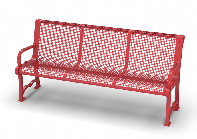 UltraSite 6' Charleston Add On Bench With Back, Slat
