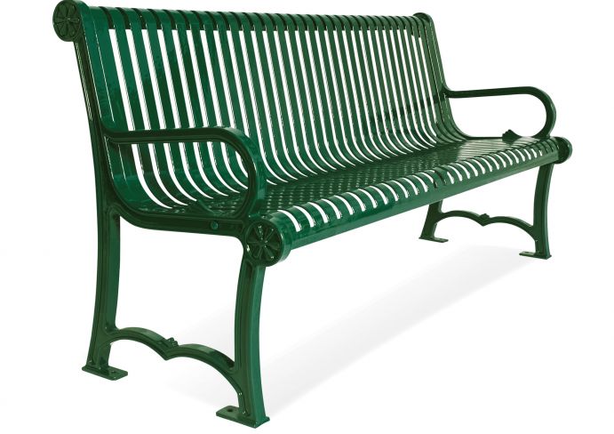 UltraSite 6' Charleston Add On Bench With Back, Slat