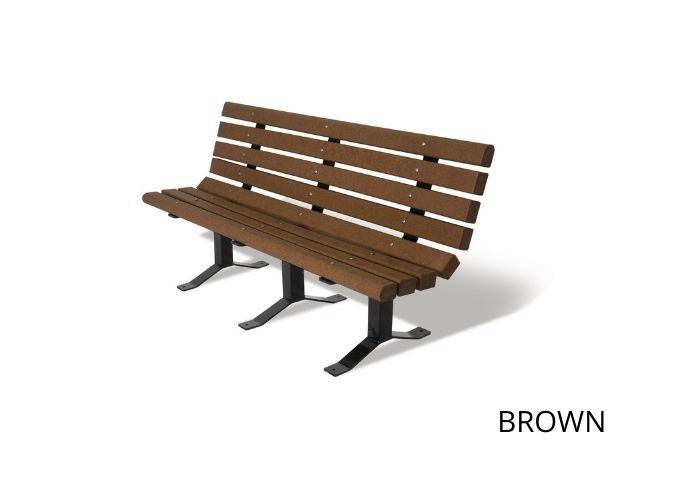 UltraSite 6' Recycled Bench with Back, 2 X 4 Planks